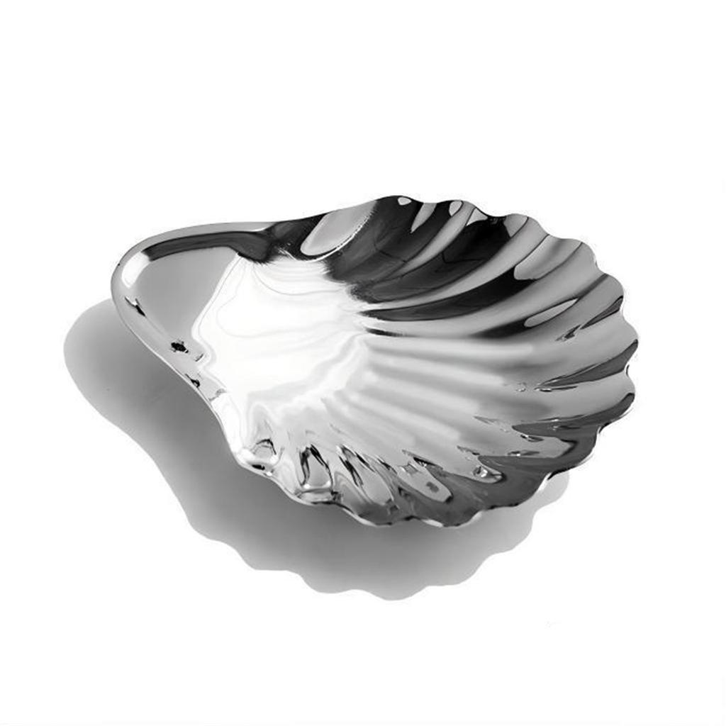 Поднос для закусок в форме ракушки из нержавеющей стали, тарелка для украшений для элегантной сервировки и компактного хранения, кухонная столовая посуда