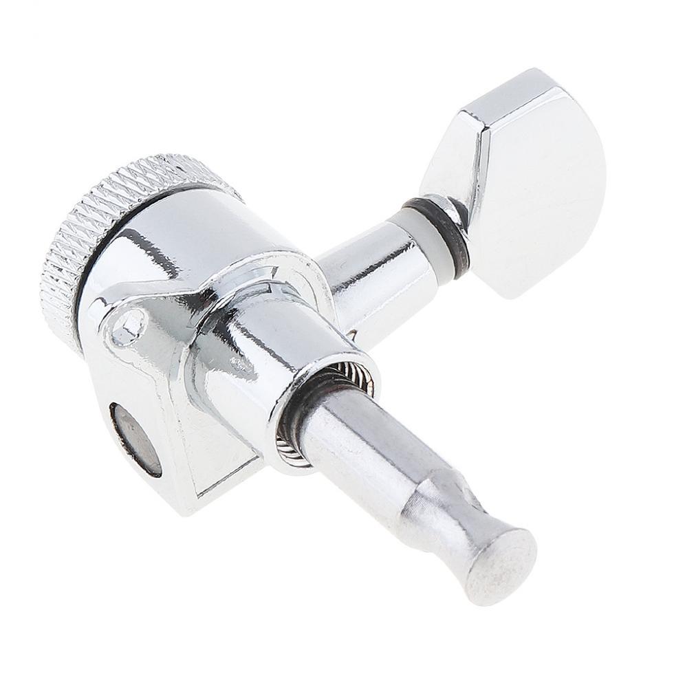 6 шт. серебряные колки для настройки гитары 6R блокирующий тюнер с квадратной головкой, все закрытые колки для народной гитары