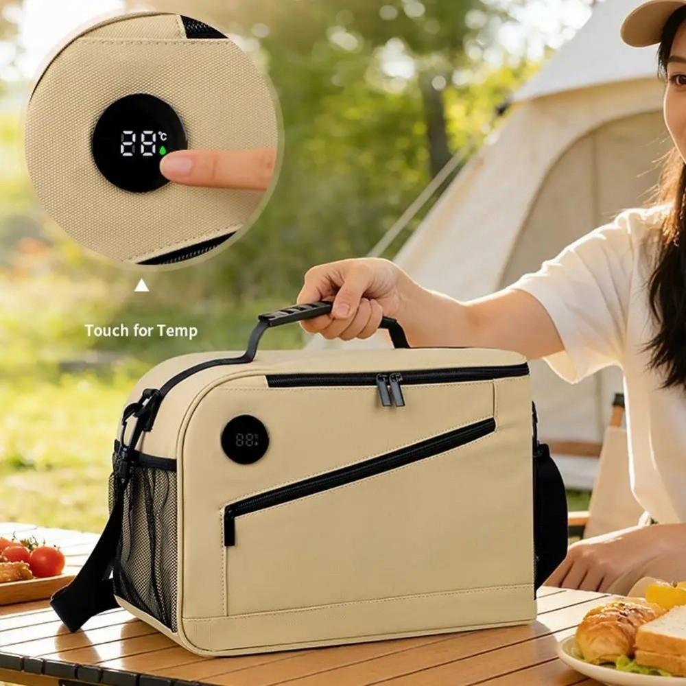 Insulated Cooler Bag with Temperature Display Insulated Lunch Bag Thermal Food Container Beach