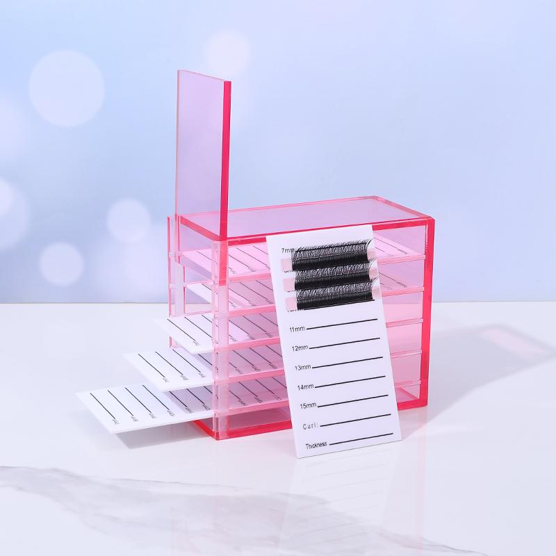 5 Layers False Eyelashes Storage Box Acrylic Pallet Transparent Grafting Eyelash Case Lash Holder Fof Lash Display Makeup Tools