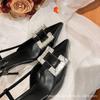 [В наличии] Новые черные туфли-лодочки на высоком тонком каблуке со стразами, остроносые, с сексуальным носком, босоножки 2025