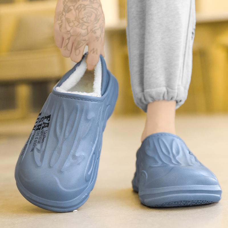 Мужские и женские зимние сандалии, теплые домашние шлепанцы для улицы, хлопковые панталончики, повседневные сабо, меховые, легко надеваемые, домашние тапочки, обувь