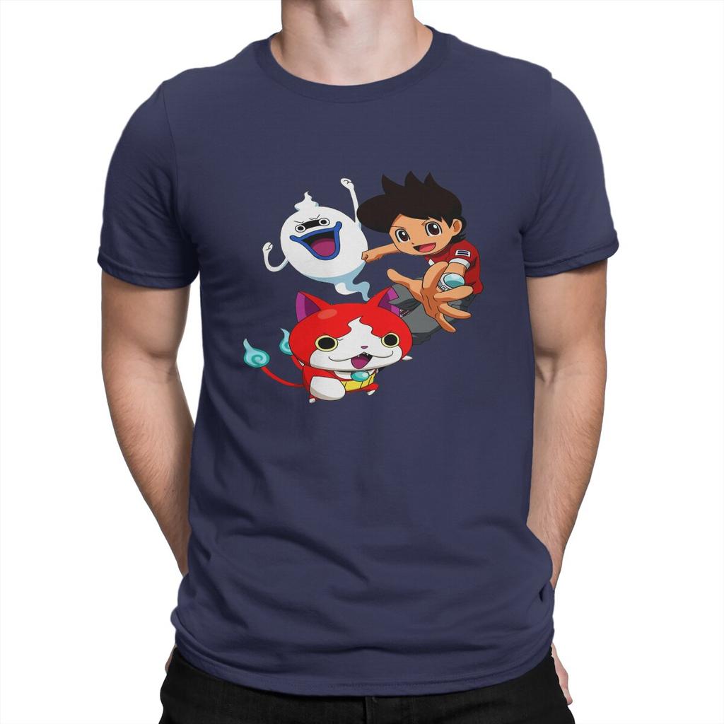 Yokai Men's T Shirt Yokai Watch Fun Tee Shirt Short Sleeve Round Collar T-Shirts Pure Cotton Printed Clothing