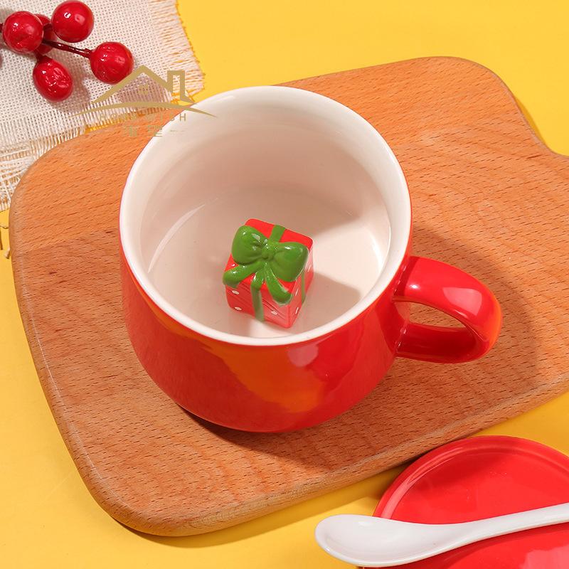 Creative Personality Christmas Three-dimensional Doll Ceramic Water Cup Coffee Cup Milk Cup