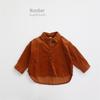 2025 Spring Korean Style Kids' Corduroy Shirts - Boys' and Girls' Lapel Tops