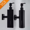 VGX Черные квадратные дозаторы жидкого мыла из нержавеющей стали, круглый дозатор мыла, бутылка с помпой для кухни, ванной комнаты, аксессуары