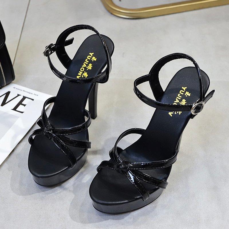 Женские летние босоножки Босоножки на платформе Туфли на высоком каблуке 13 см Модные показы Тонкие каблуки Туфли-лодочки больших размеров Женская обувь