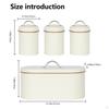 4Pcs Kitchen Canisters for Countertop Bread Box Holder Keeping Flavor Food Storage