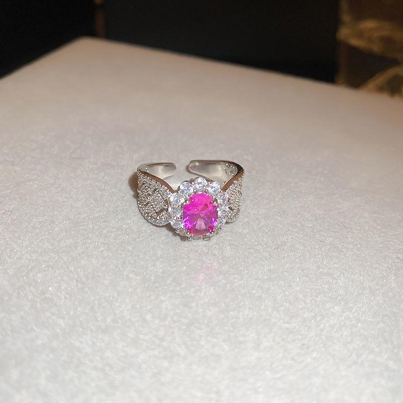 Открытое кольцо с цирконием в форме сердца - корейская сладкая мода изысканные легкие роскошные ювелирные изделия