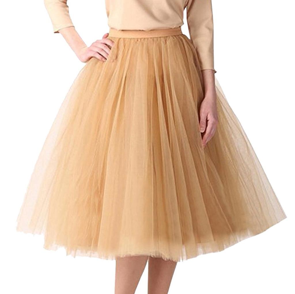 Женская модная однотонная юбка-полусолнце, юбка-фонарик для вечеринки, юбка-фонарик из пятислойной сетки