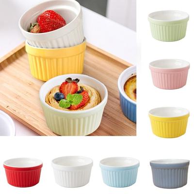 4 шт. Керамические рамекины для выпечки, цветные миски для приправ, блюда для крем-брюле, суфле