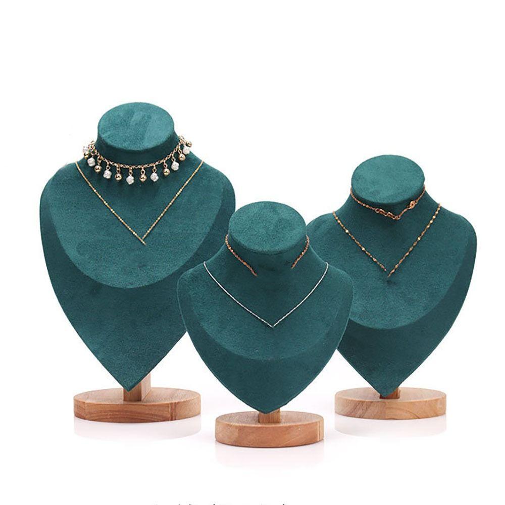 Новая замшевая стойка для хранения украшений Деревянная витрина для демонстрации ожерелий 3D модель для демонстрации Ожерелье