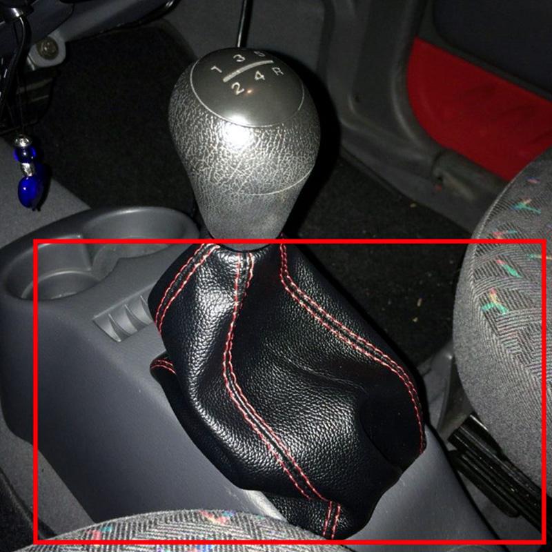 15mm Universal PU Leather Shifter AT MT Car Shift Knob Shifter Gear Knob Gaiter Boot Cover For Ford Galaxy Mondeo 3 4 S-max C-max VW Renault