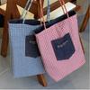 Retro Double Sided Plaid Canvas Bag Korean Style Bohemian Messenger Bag Denim Shoulder Bag  Outdoor