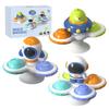 Hand bath with suction suitable for ages 6 and up spinner, children's toy, toy, cup, 3-piece set, (astronaut)