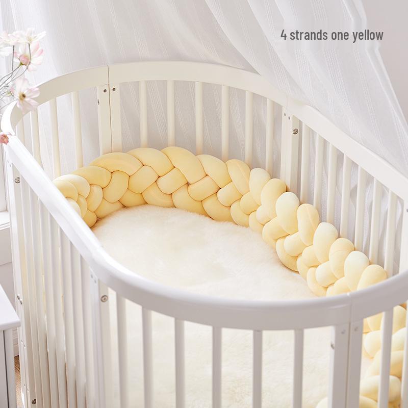 Датская вязаная подушка-узел, заплетенная из четырех прядей – Защитный бортик для кровати от ударов для детской комнаты