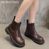 Кожаные женские балетки ботильоны ретро дизайнерские зимние туфли мода новый бренд 2025 тренд гот гладиатор классические ботильоны женские
