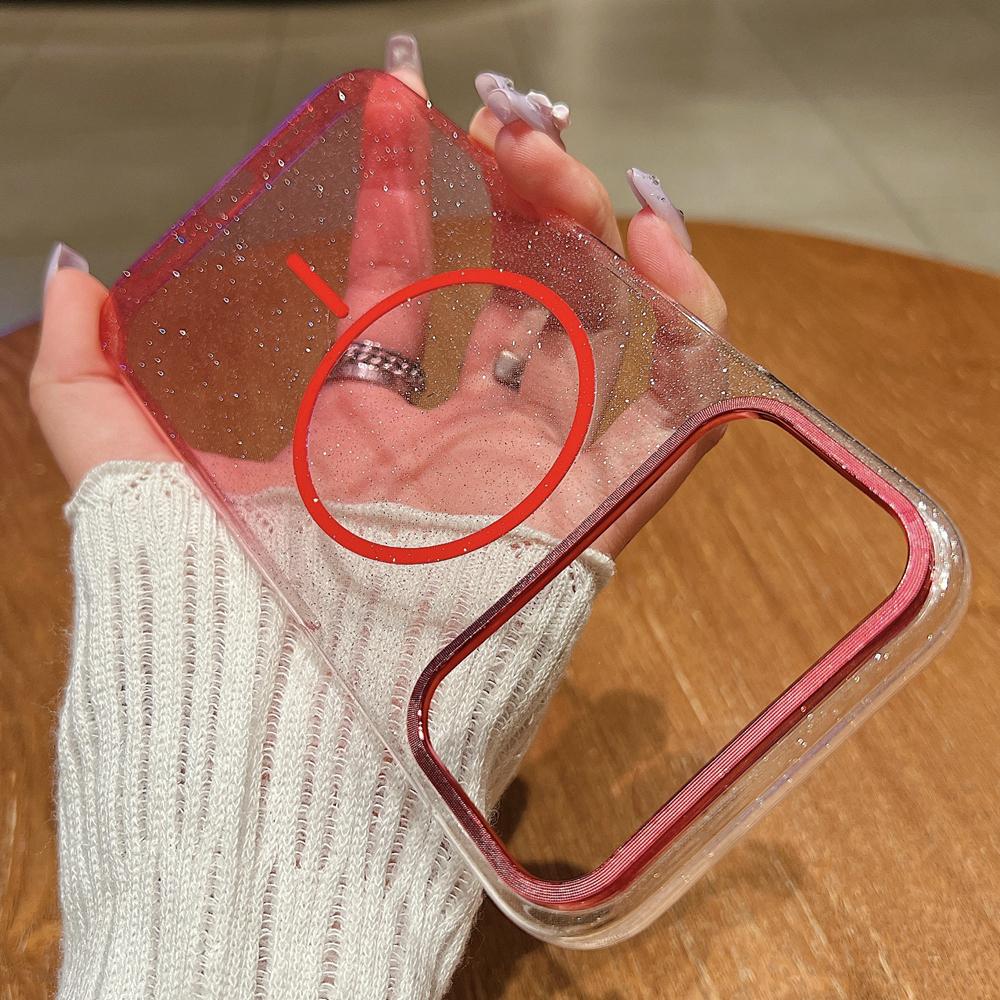 KEYSION Роскошный градиентный блестящий магнитный чехол для телефона MagSafe для iPhone 17 Pro Max 17 Air Прозрачная жесткая ПК Противоударная задняя крышка