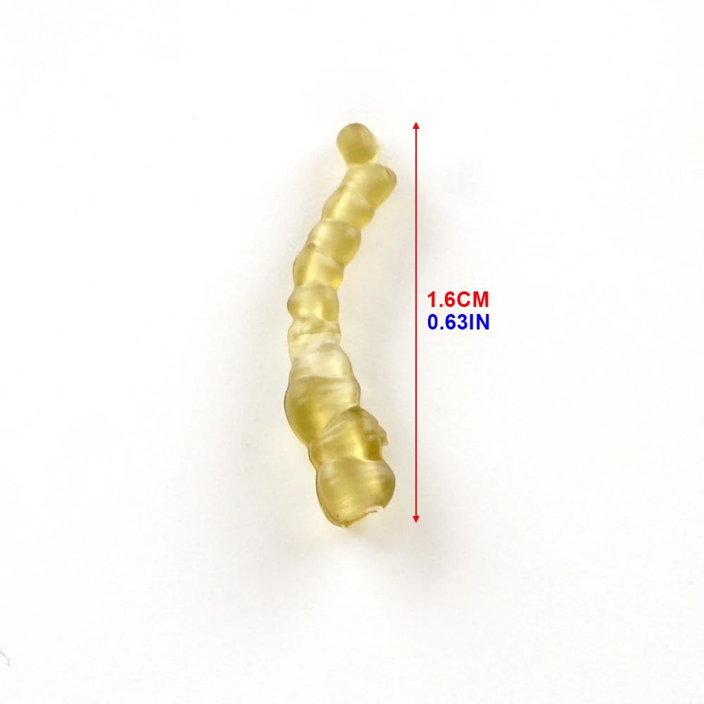 1000PCS Carp Fishing Accessories 16mm Worm-Shaped Silicone Line Aligner Sleeves Line Protector Fishing Anti-Tangle Sleeve AG196