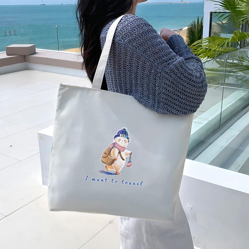 Холщовая сумка женская сумка через плечо студенческая сумка большая вместительная ручная сумка из холста