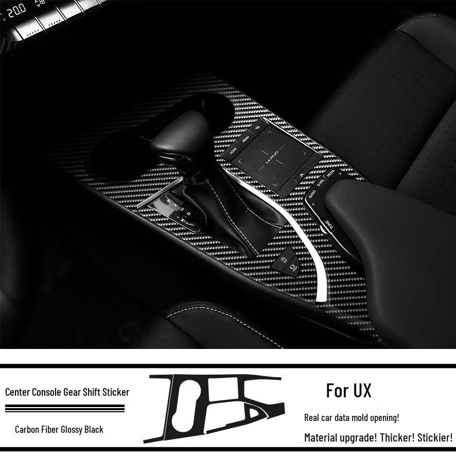Наклейка на консоль из углеродного волокна «Звездное небо» для интерьера Lexus UX 19-20, модификация рычага переключения передач
