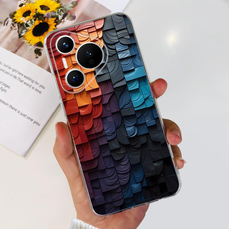Чехол для Huawei Pura 70 Милый мультяшный расписной чехол Прозрачный силиконовый чехол для телефона Для Huawei Pura 70 Pro Plus Pura70 Pro + Мягкий чехол