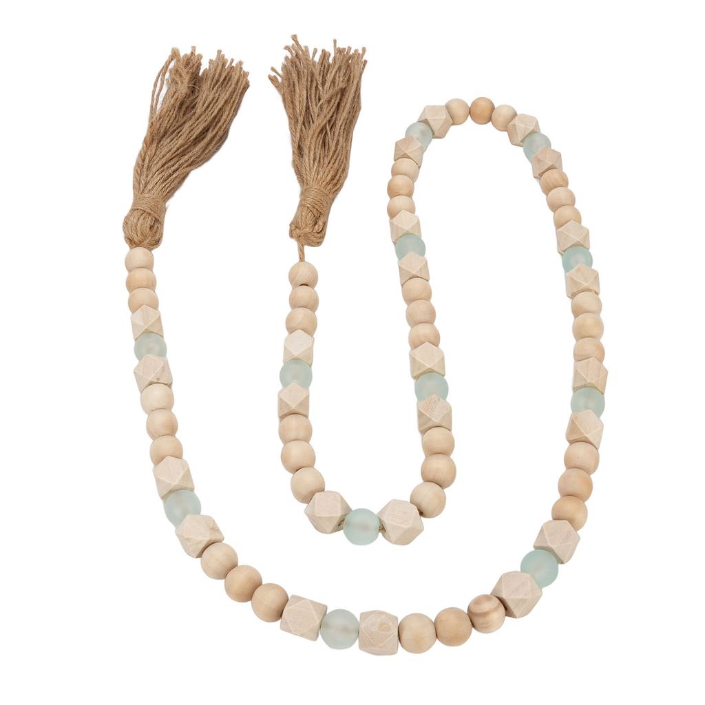 Гирлянда из деревянных бусин с кисточками, настенная гирлянда из деревянных бусин, украшение для фермерского дома