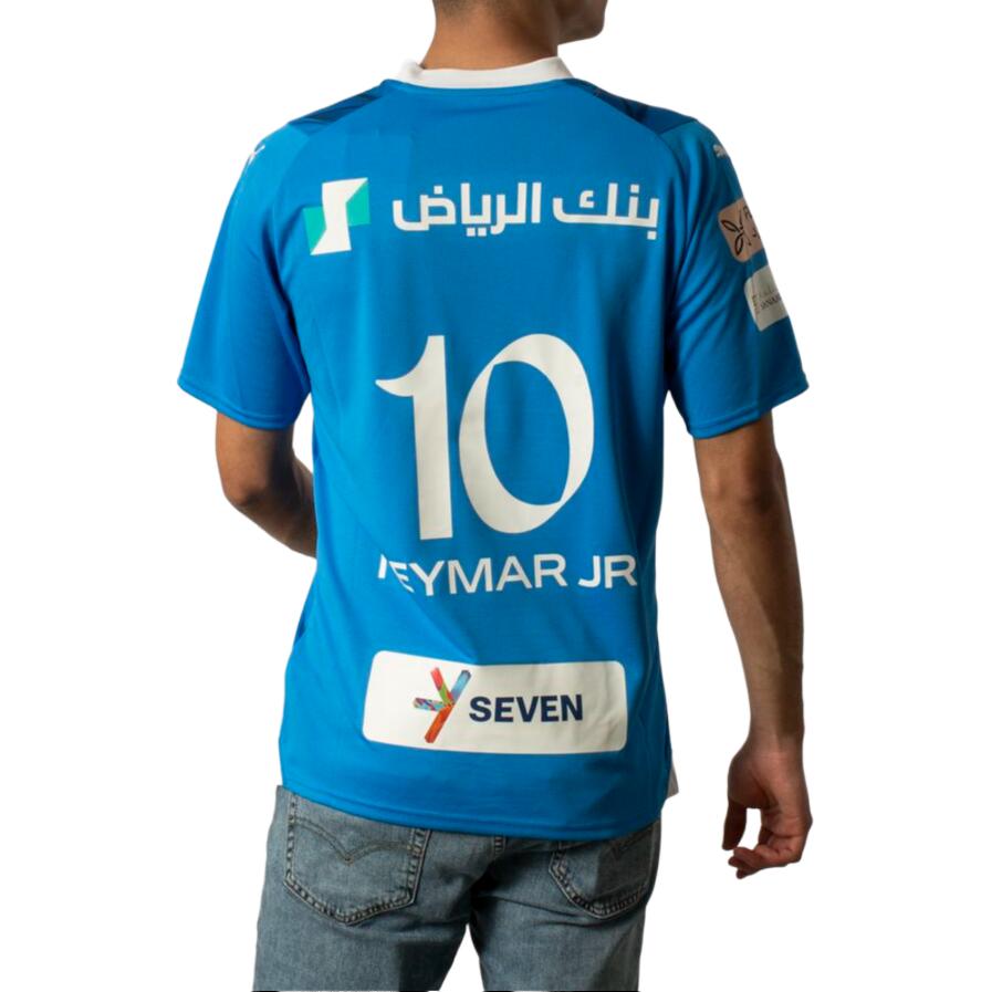 Puma Al Hilal Home Football Jersey Реплика Неймара-младшего с буквенным принтом и мужскими топами с v-образным вырезом Ignite-Blue 780045-01