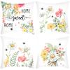 Fashionable Spring Flower Spring Elements Pillow Cover Linen Flower Cushion Pillow Cover