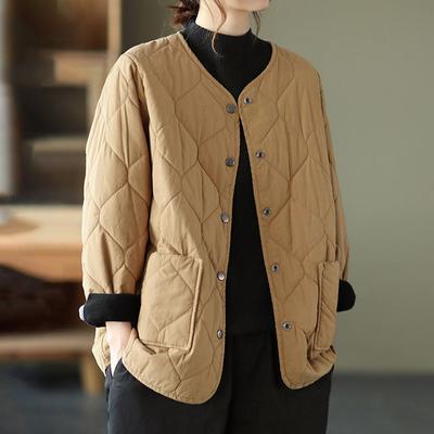 Женская теплая куртка большого размера, свободная короткая ветровка с ретро-клипсой