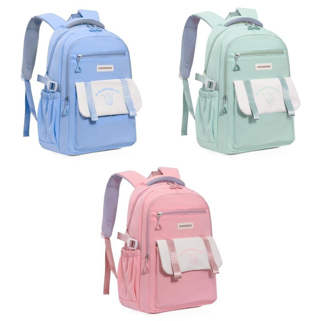 Fashionable And Durable Nylon Girls Backpack For School With Weaving And Stitching Elements