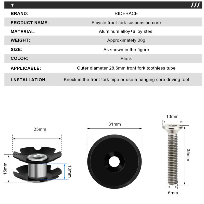 Крышка верхней крышки выноса рулевой колонки для велосипеда Крышка верхней крышки выноса рулевой колонки для велосипеда Болт винта рулевой колонки Гайки-звездочки для трубы передней вилки 1-1/8" 28,6 мм