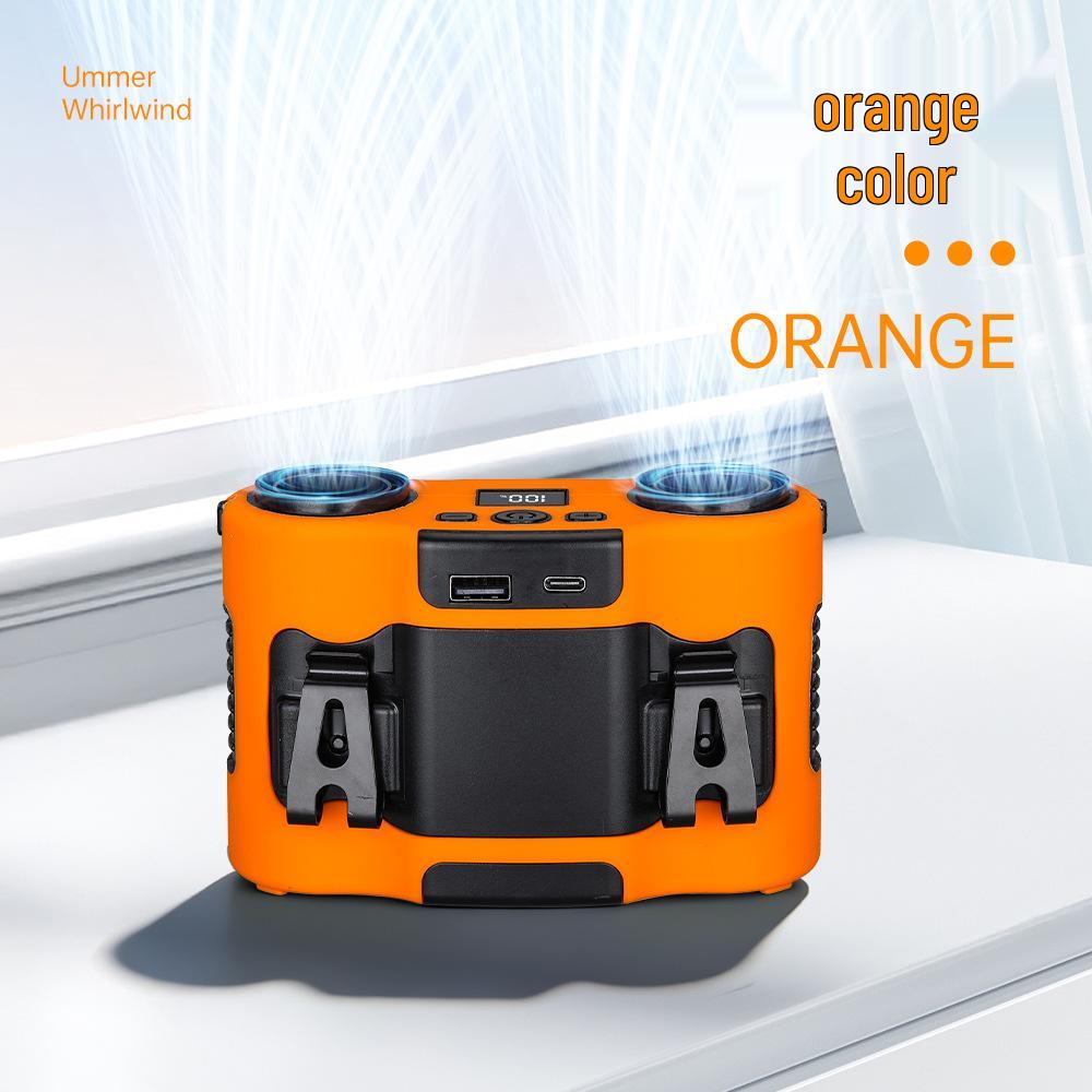 Portable Dual-Outlet Waist Fan, 20,000 mAh with High Wind Power for Outdoor Construction and Meetings