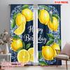 2pcs 2D Flat Printing Scene Curtain Lemon Birthday Greeting Card Polyester Without Electricity Holiday Decorations Use for All