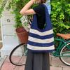 Spring Summer Stripes Beach Bag Crochet Women's Shoulder Bags Trendy Knitted Handbags Ladies/Girls