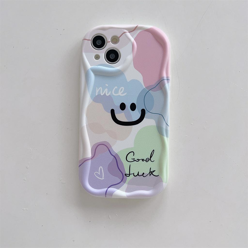 Nice Pattern Smiling Face Pattern Good Luck Series Soft TPU Shell Fashion Phone Case for IPhone Samsung Vivo Xiaomi Oppo