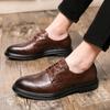 Leather Shoes Men's Brock Business Dress Casual Shoes Spring and Autumn Men's Trend Retro Small Leather Shoes British Men's Shoes