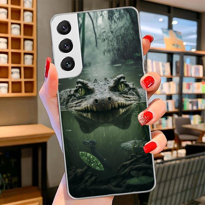 Crocodile Animal Cover Phone Case For Samsung Galaxy S26 S25 Edge S24 Ultra S23 S22 Plus S21 S20 FE Soft Fundas Shell Galaxy S25