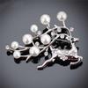 Cute Animal Deer Brooches Women Black Vintage Rhinestone & Simulated Pearl Brooch Pins Jewelry