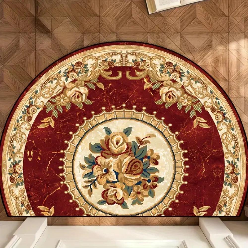 Boho Half Round Doormat Floral Pattern Floor Mat High Quality Welcome Rugs Indoor Outdoor