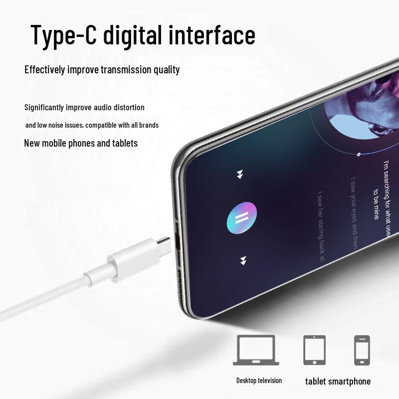 Проводные наушники Type-C 4-го поколения с ЦАП для Apple 15, Huawei, Vivo, внутриканальные, для мобильного использования