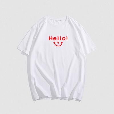Летняя мужская футболка из хлопка со смайликом и принтом, уличный повседневный топ унисекс с коротким рукавом и круглым вырезом