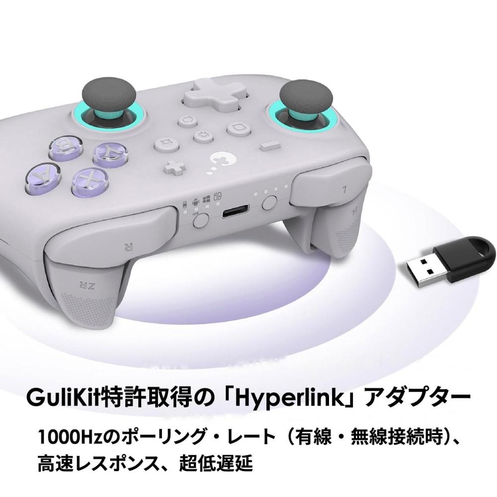 GuliKit Wireless Controller KK3 MAX Controller Black Compatible with PCSwitchAndroidiOS Hall Effect Sensor Stick 6-Axis Gyroscope Back Paddle Button D