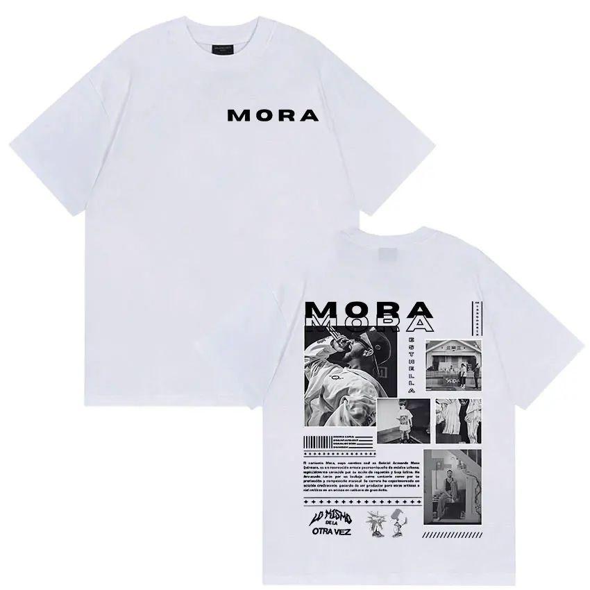 Мужские хип-хоп винтажные футболки с круглым вырезом, футболка с графикой альбома рэпера MORA 2025, повседневная хлопковая футболка оверсайз, уличная одежда