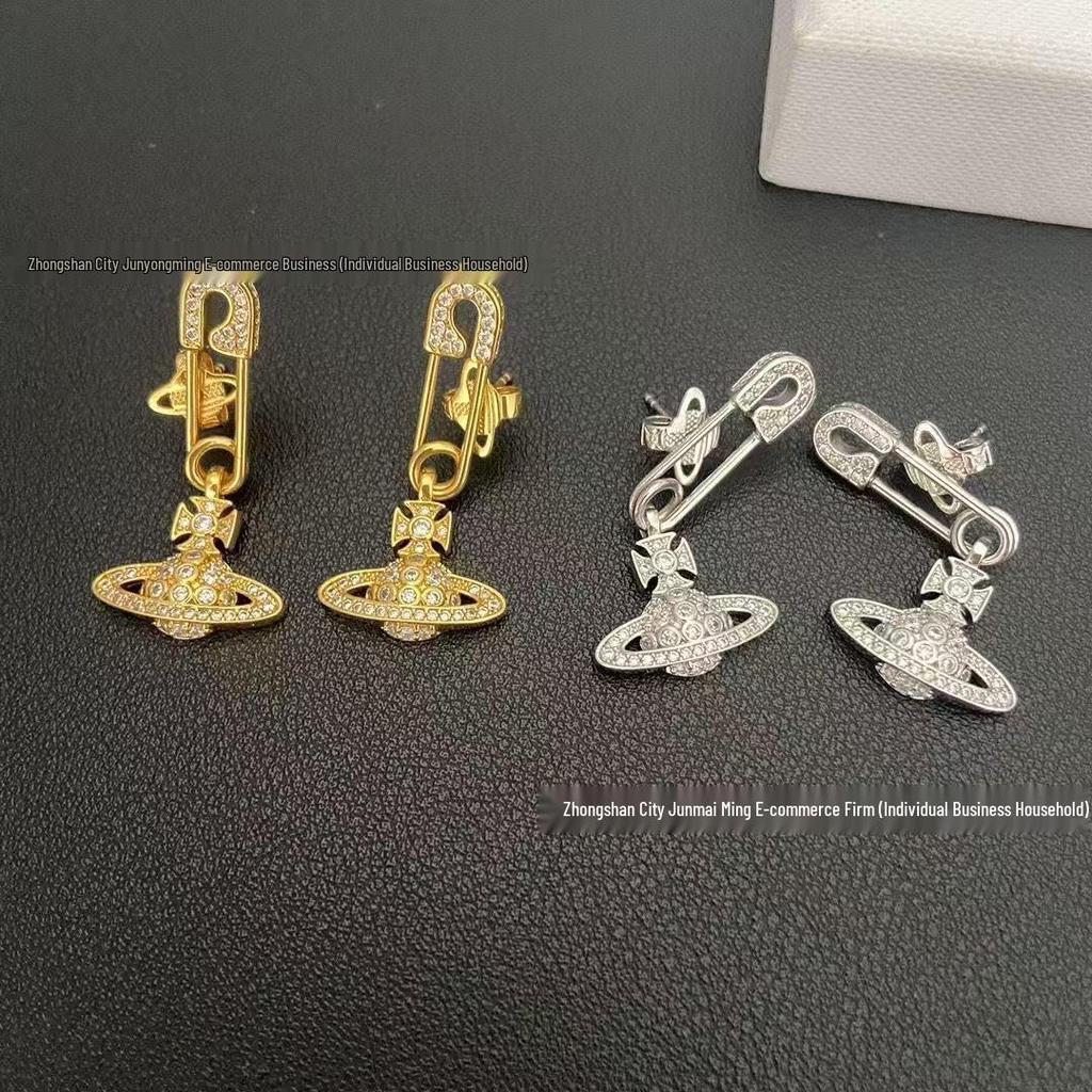 Серьги-гвоздики XJ Saturn с безопасной застежкой, полностью усыпанные бриллиантами, Cross Track для женщин