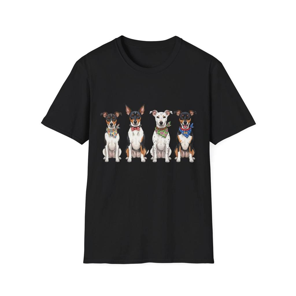 Dog Crew Watercolor Illustrated Black Tee Animal Lover Graphic T-Shirt