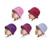 Women Thicken Knitted Hat Flower Crochet Bucket Hat for Elderly Women Winter Warm Fisherman Hat for Outdoor Activities
