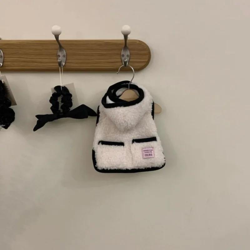Осень и Зима с Капюшоном из Овечьей Шерсти Жилет Хлопковое Пальто Плюшевый Мишка Плюшевый Мишка Маленькая Собака Кошка Одежда для Питомцев Щенячий