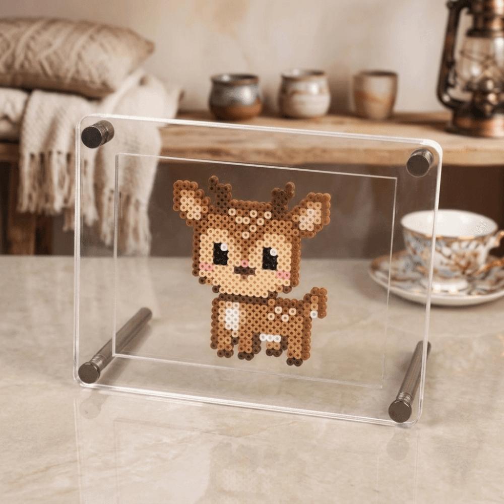 Thick Acrylic Perler Beads Display Frame with Mezzanine Picture Frame Desktop Ornament