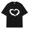 2026 Футболка с графическим принтом в виде сердец в стиле Y2k Харадзюку уличная одежда 100% хлопок Повседневная футболка оверсайз летняя мужская футболка